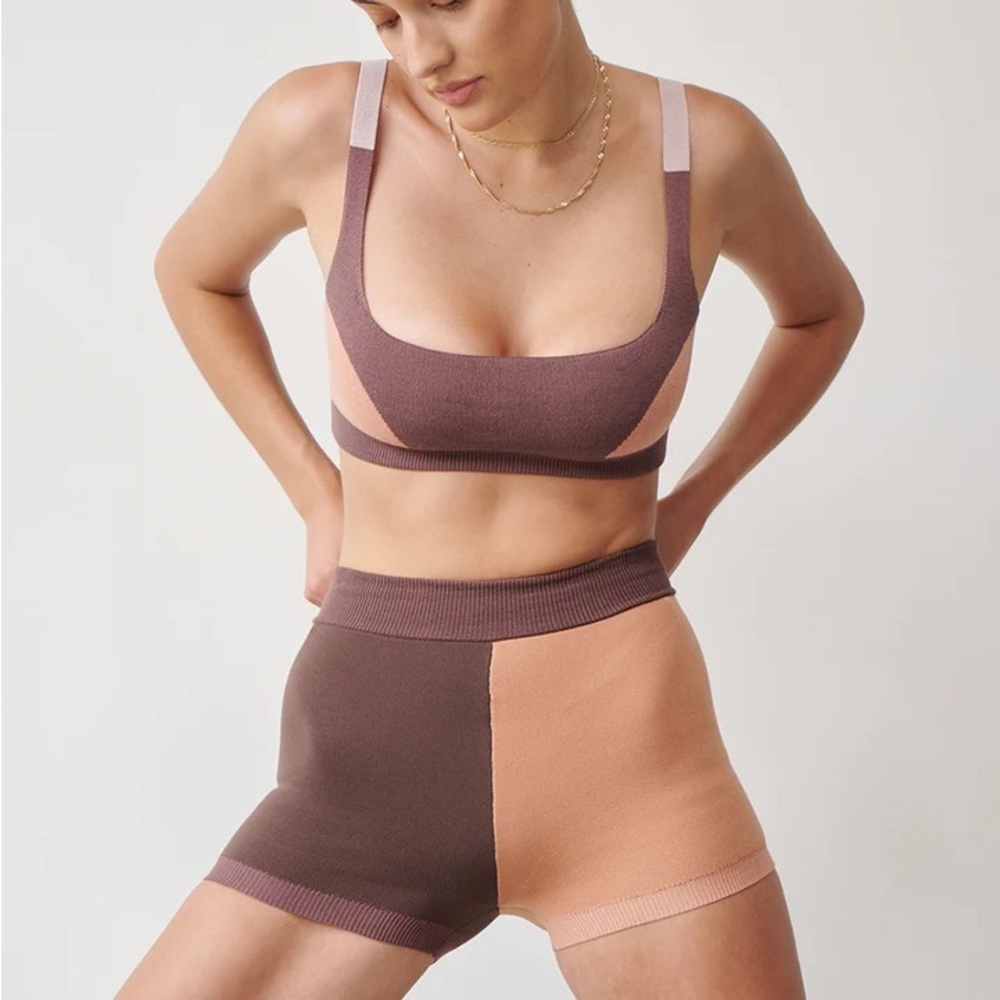 NAGNATA Colour Block Bralet + Short Set - Size XS